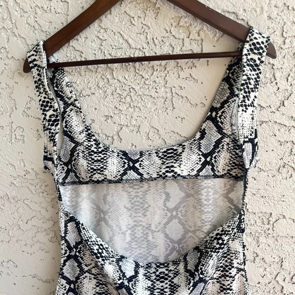 SHEIN Snake-Print Backless Bodycon Dress Women's Large - Picture 5 of 6